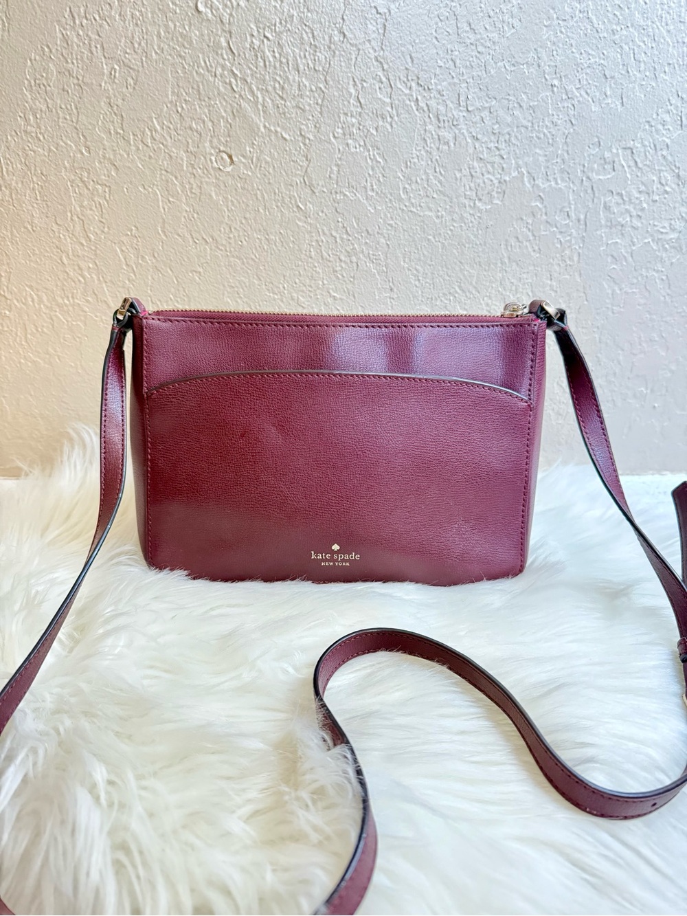 Kate Spade Adel Burgundy Medium Crossbody Bag - Picture 2 of 15